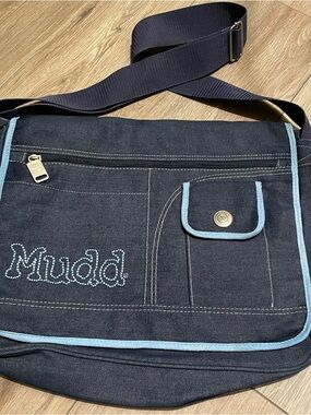 Y2K Vintage Mudd Denim Crossbody Shoulder Messenger Bag
